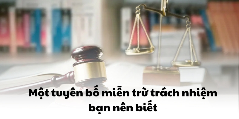 Một tuyên bố miễn trừ trách nhiệm bạn nên biết